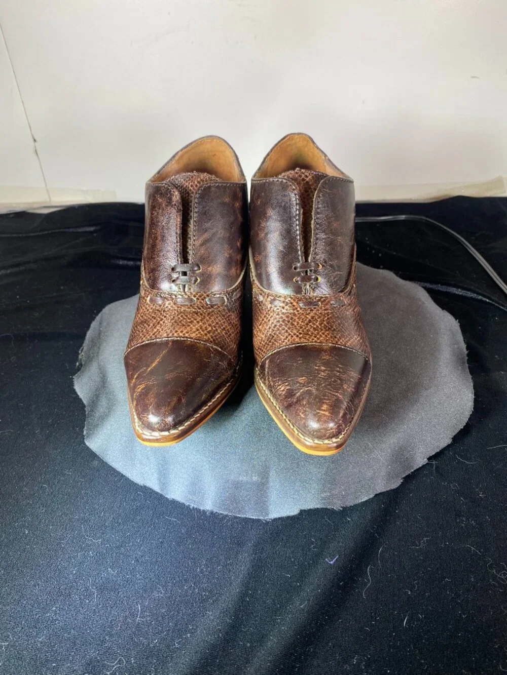 Women's 6.5 Brown Distressed, Nocona Ankle Snip Toe Boot, Slightly Used,